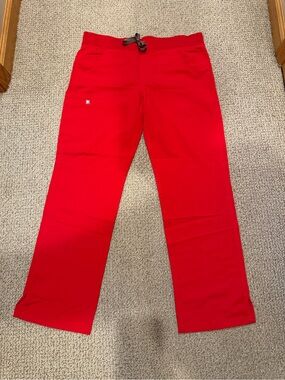 Figs Women's Straight Leg Scrub Pants in Red